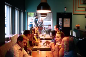 Team dinner at a bar